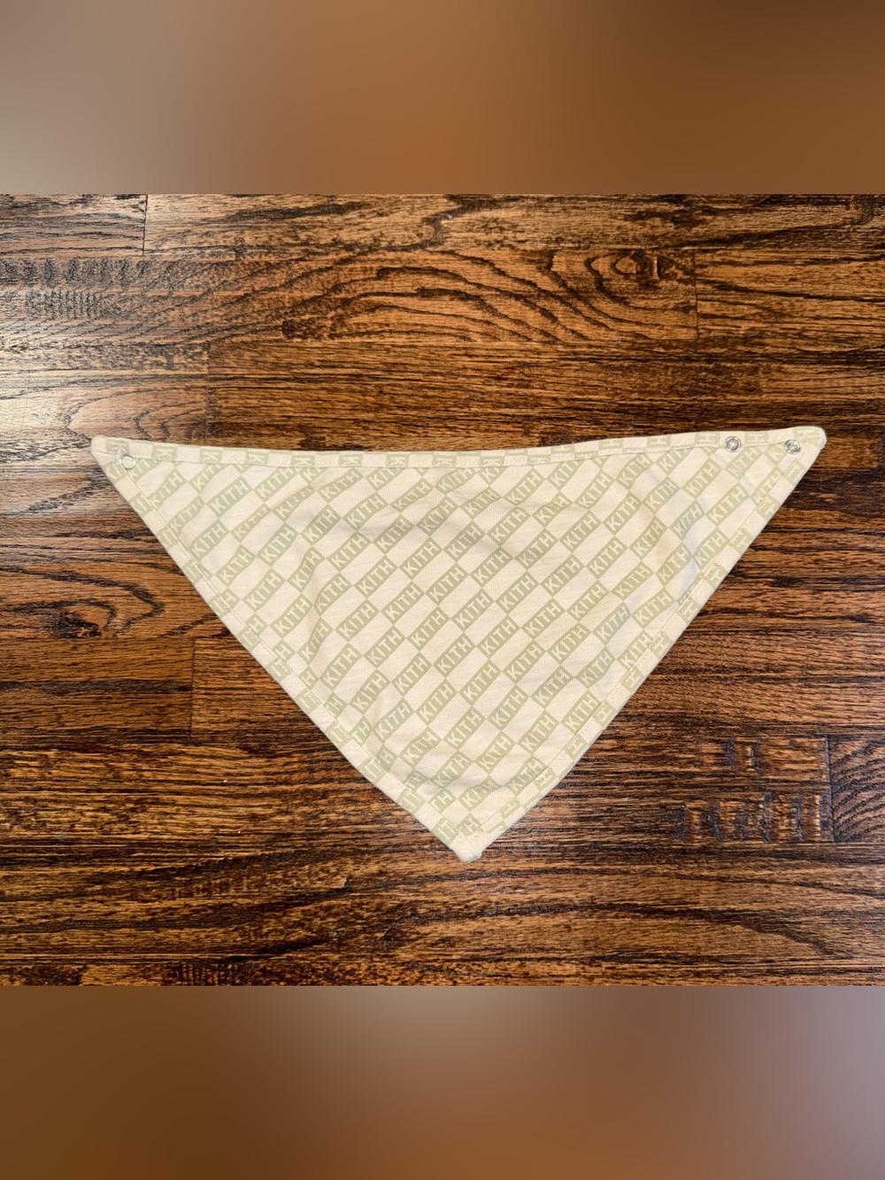 Kith Beige Monogram Box Logo Bandana Bib